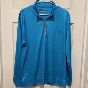 Pebble Beach Blue Houndstooth Quarter-Zip Pullover